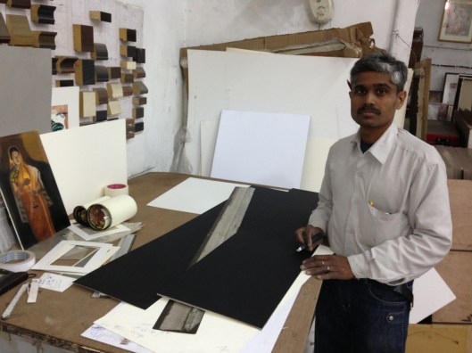 Stage 3 when the artisan make the mount - we had chosen an off-white coloured mount.